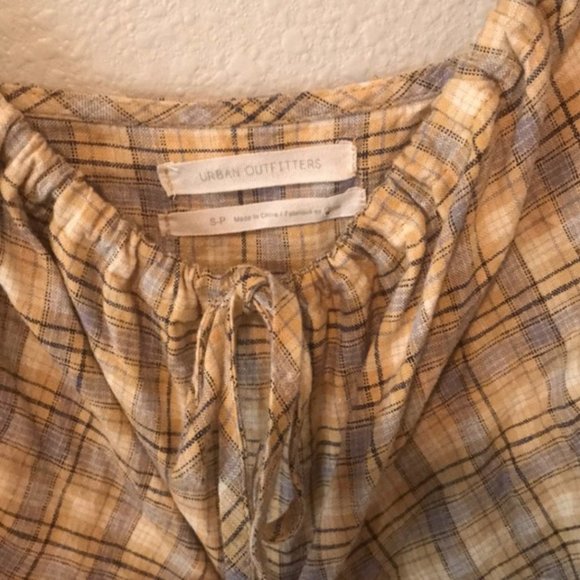 URBAN OUTFITTERS Yellow Plaid Gingham Mini Dress - Picture 2 of 3